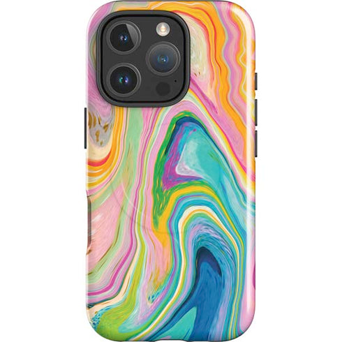 Rainbow Marble by Etta Vee iPhone 16 Pro Magsafe Impact Case